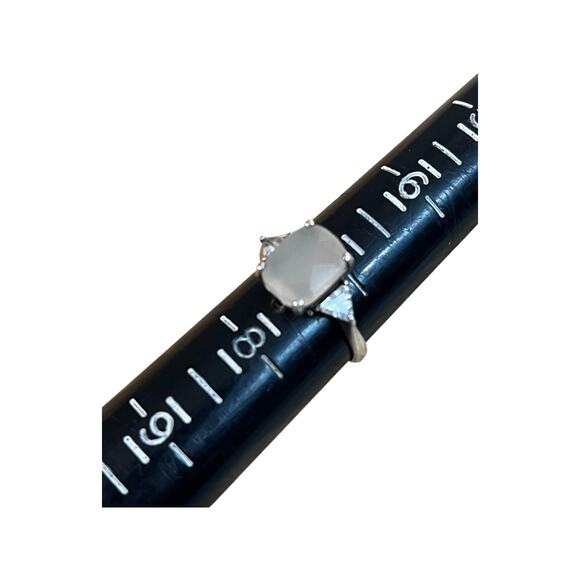 Vintage sterling silver and clear quartz cocktail ring size 7 - Picture 6 of 10